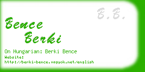 bence berki business card